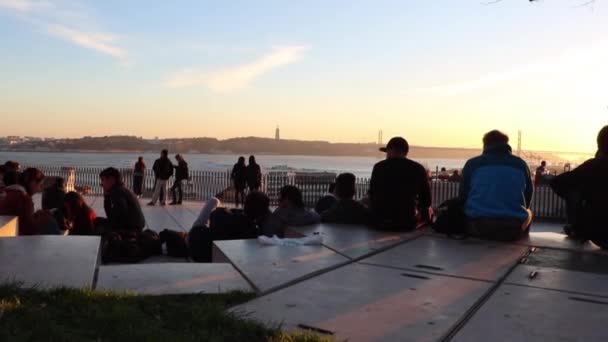 Zachód Słońca Lisboa Portugalia — Wideo stockowe