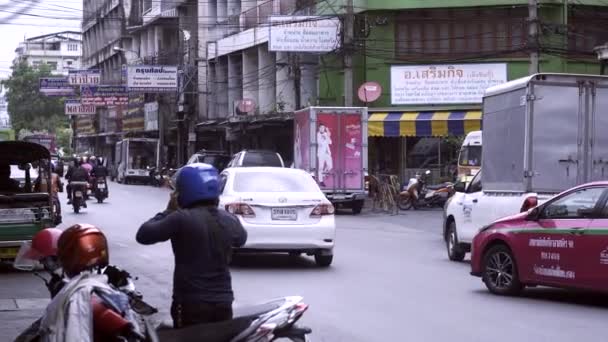 Strada Nel Quartiere Chinatown Bangkok Thailandia — Video Stock