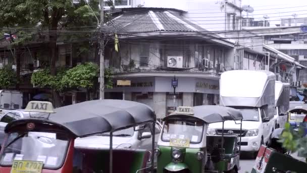 Zatłoczone Samochody Ulicach Bagkok — Wideo stockowe