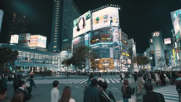 Een Drukke Kruising Shibuya Tokio 25Fps — Stockvideo