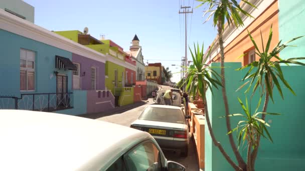 Kaap Cape Town Güney Afrika Daki Renkli Evlerinin Statik Görüntüleri — Stok video