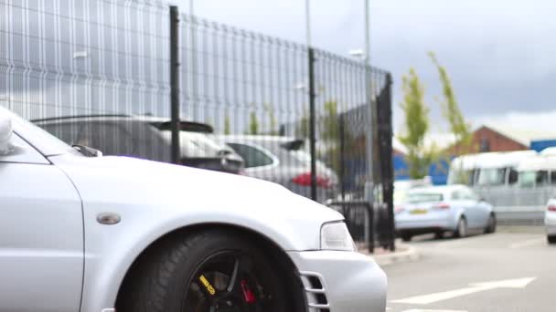 Grabación Filmación Video Porsche Durante Evento Cars Coffee Una Gama — Vídeo de stock