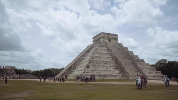 Büyük Maya Piramidi Nin Manzarası Chichen Itza Nın Yucatan Yarımadasında — Stok video