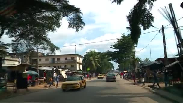 Pov Guida Quartiere Popolare Commerciale Della Città Abidjan Costa Avorio — Video Stock