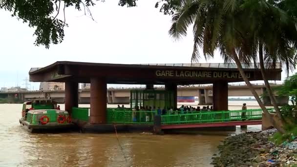Lagunen Båtstation Platådistriktet Abidjan Elfenbenskusten Serie Klipp — Stockvideo