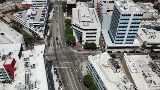 Una Mosca Sopra Una Strada Trafficata Los Angeles — Video Stock