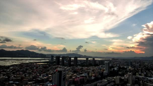 City Sunset Time Lapse Unrealistic View — ストック動画