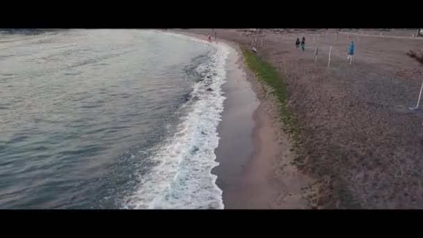 Drohne Über Den Wellen Strand Bulgarien — Stockvideo