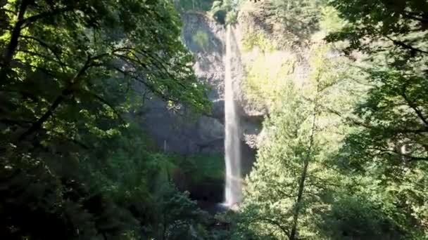 Beelden Boven Portland Neergeschoten Boven Latourell Falls Met Behulp Van — Stockvideo