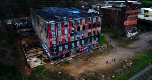 Sortir Monter Bâtiment Graffiti Art District Asheville Caroline Nord Par — Video