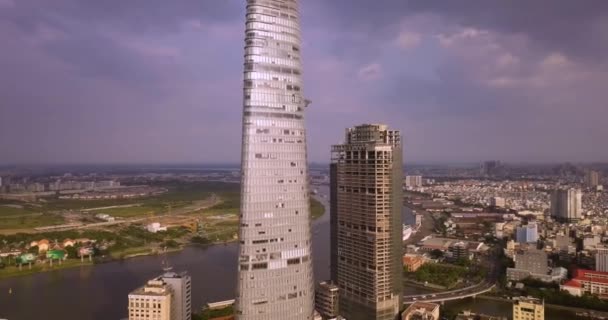 Flycam Centrala Saigon — Stockvideo