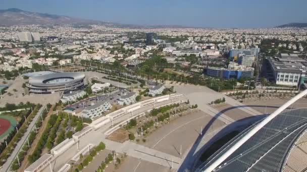 Олимпийский Стадион Спиро Луи Воздушном Панорамном Кадре — стоковое видео