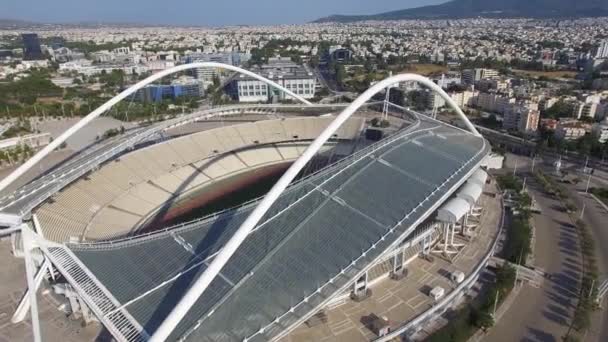 Vacker Filmisk Antenn Parallax Skott Runt Spiro Louis Olympiastadion — Stockvideo