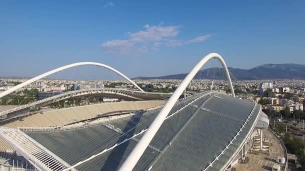 Drönare Syn Spiro Louis Olympiastadion Som Drönaren Sakta Sjunker — Stockvideo