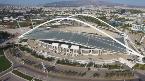 希腊雅典斯皮罗路易斯奥林匹克体育场美丽的广角景观 — 图库视频影像