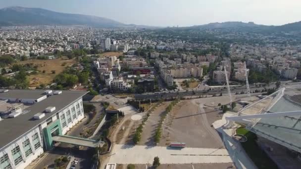 Luchtfoto Boven Het Olympisch Park Van Athene Die Het Olympisch — Stockvideo