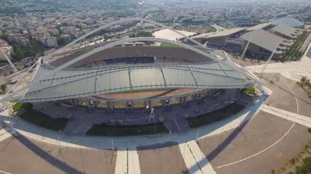 Panoramatický Letecký Výhled Kolem Olympijského Stadionu Spiro Louis — Stock video