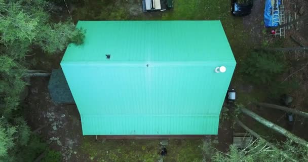 Aerial Extração Drone Casa Lago Perto — Vídeo de Stock