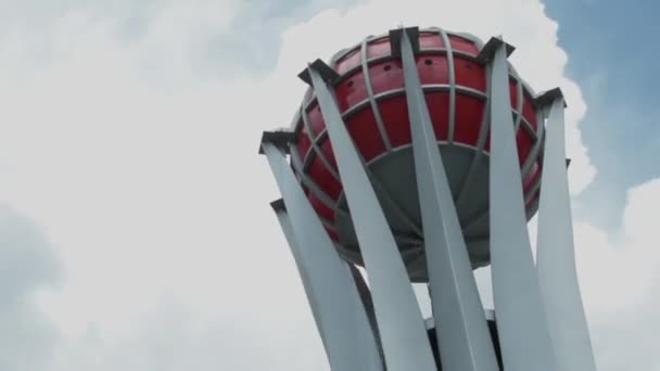 Futuristic Monument Balkans Cloudy Day Prilep Republic Macedonia — Stock Video