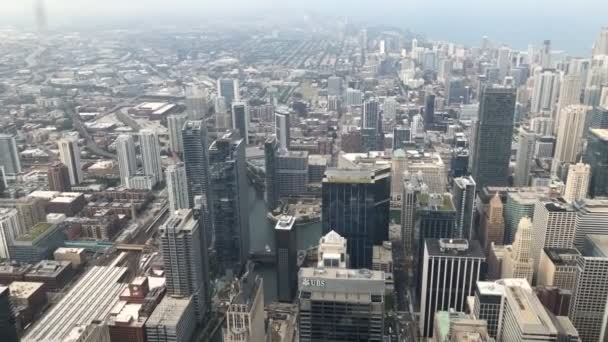 Stadsgezicht Van Chicago Van Boven Zomer — Stockvideo