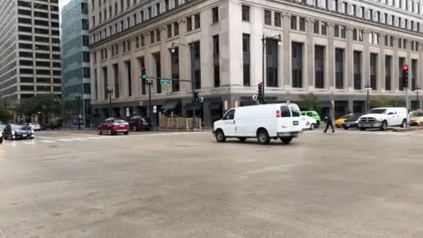 Stadsstraat Scene Het Centrum Van Chicago — Stockvideo