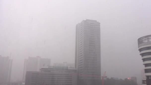 Kraftigt Regn Centrala Bangkok Thailand — Stockvideo