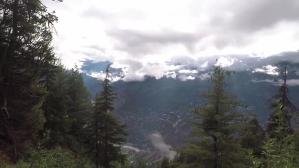 Nice Beautiful Pan Shot City Which Resides Foothills Himalayas Clouds — Stock Video