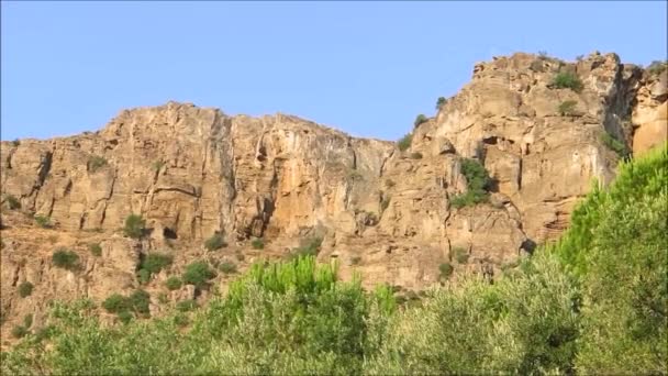 Cara Roca Grande Primera Hora Del Sol Andalucía España — Vídeo de stock