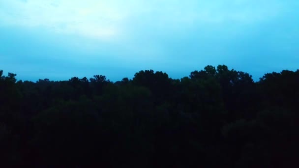 Misty Manhã Que Termina Acima Floresta Ashville Revelando Montanhas — Vídeo de Stock