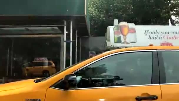 New York City Yellow Cab Sunday Przejazd Przez Manhattan Upływ — Wideo stockowe