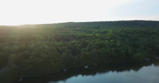 Aereo Drone Vista Rotante Sul Lago — Video Stock