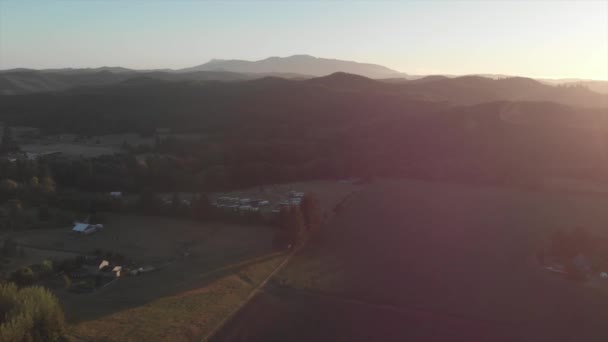 Drone Paesaggio Filmato Grandi Colline Washington Tramonto Montagne — Video Stock