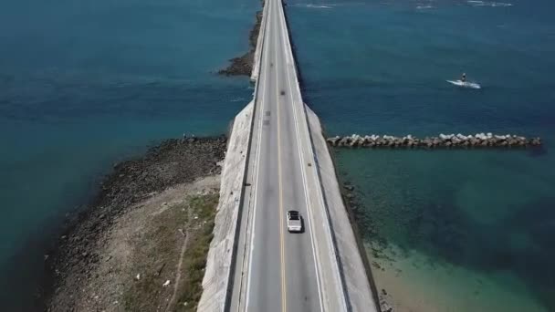 Drone Shot Long Pont Taiwan Situé Sur Île Penghu — Video