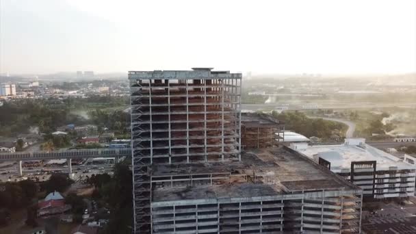 Abandonar Edificios Medio Calle Kajang Malasia — Vídeos de Stock