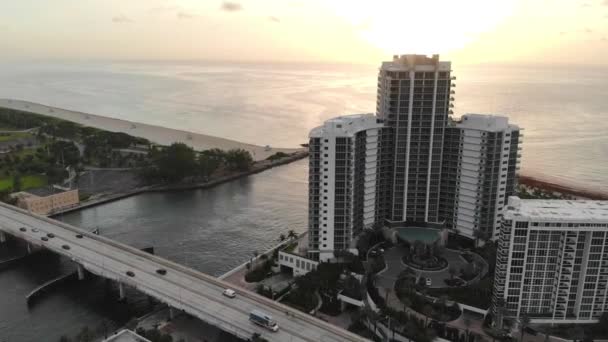 Zonsopgang Boven Oceaan Bal Harbour Florida — Stockvideo