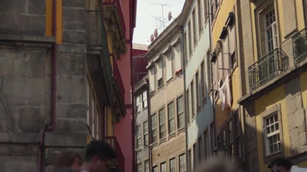Trage Moton Opname Van Een Straat Het Centrum Van Porto — Stockvideo