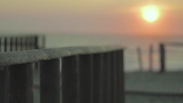 Sonnenuntergang Strand Von Maceda Portugal Entlang Der Linie Des Waldes — Stockvideo