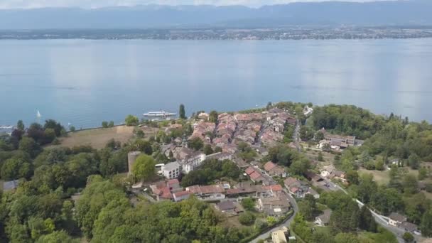 Hermance Στη Λίμνη Γενεύη Ελβετία — Αρχείο Βίντεο