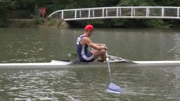 Bootswettbewerb Auf Dem Fluss Oxford Großbritannien — Stockvideo