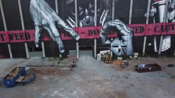 Luftaufnahmen Podest Mit Öffentlichen Graffiti Lexington Künstler Ist Mto — Stockvideo