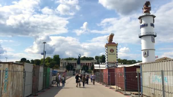 Theresienwiese Munich Antes Del Oktoberfest — Vídeo de stock