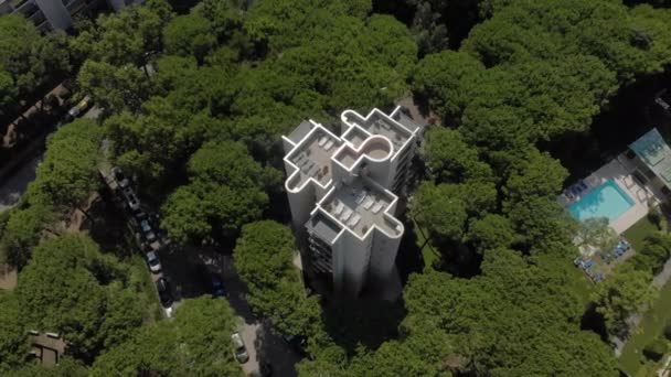 Bonito Paisaje Bibione Italia Verano Hermosa Playa Bosques Ciudad — Vídeos de Stock