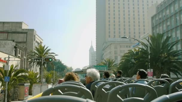 Touris Bus Downtown Cdmx Mexico City Shot 100Fps — Stock video