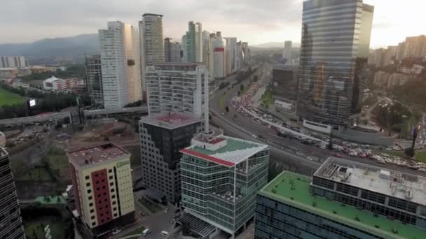 Distrito Financiero México Santa Polanco City Aereals Shot — Vídeo de stock