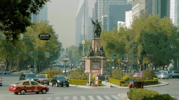 Glorieta Colon Reforma Cdmx México Cidade 100Fps — Vídeo de Stock