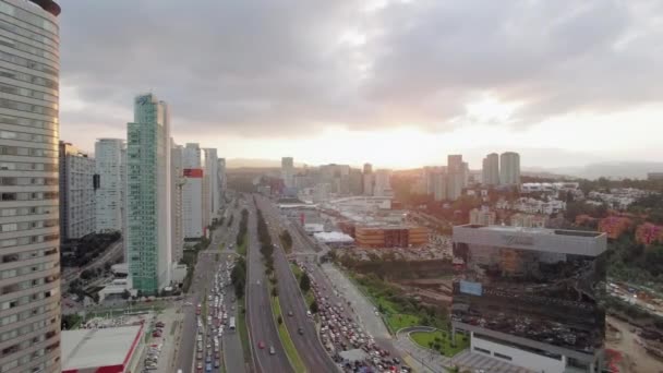 Financiële Verwijdering Mexico Santa Polanco City Aereals Shot — Stockvideo