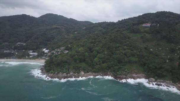 Aerial Shot Flying Phuket Island Shore — Stock Video