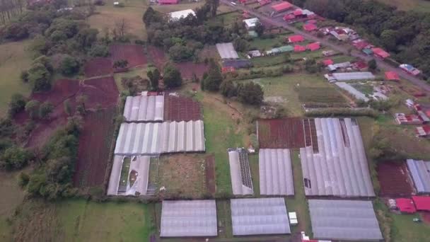 Fotografia Aérea Fazendas Costa Rica Nas Montanhas — Vídeo de Stock