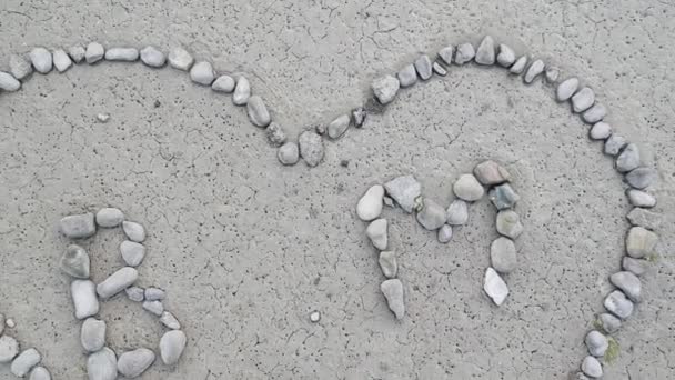 在沙滩上的石头爱心新西兰纳尔逊 — 图库视频影像