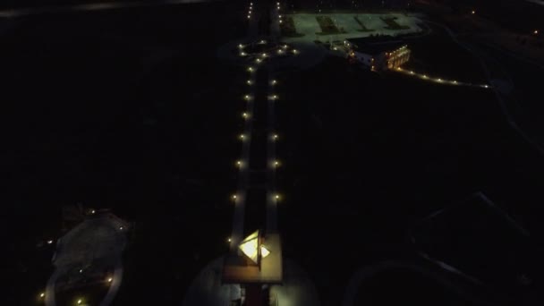 Vídeo Aéreo Lit Path Noite — Vídeo de Stock